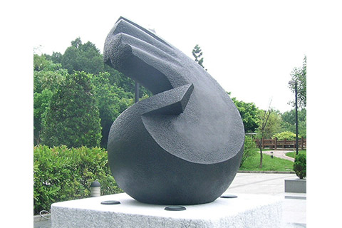黑色花崗岩雕刻公共空間雕塑-蓄勢待發